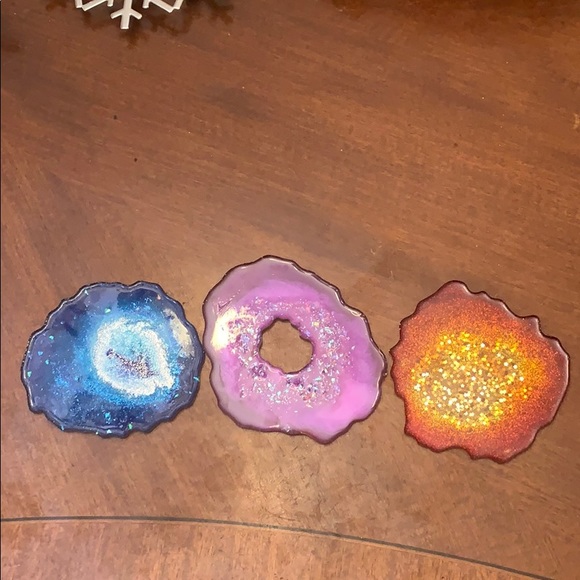 Set of 3 geode coasters - Picture 1 of 4